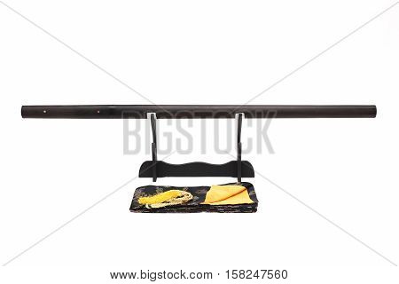 Katana Japanese Sword On Black Stand