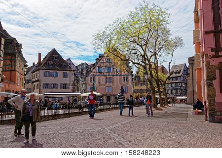 Old City Center Of Colmar In Alsace Of France