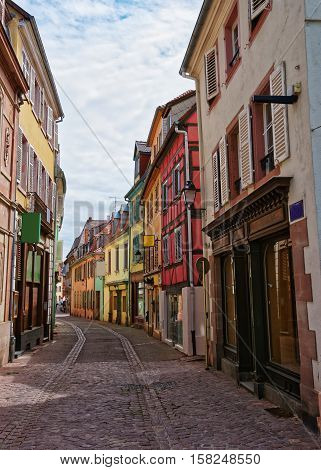 Old Town In Colmar At Alsace In France