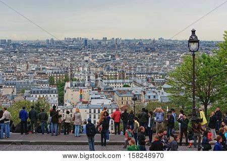 Panoranic View Of The City Center From Montmartre In Paris