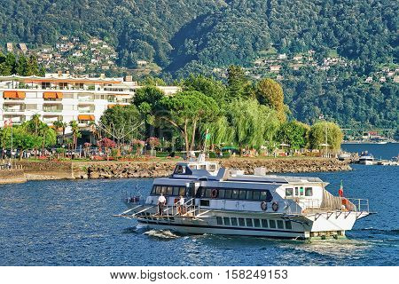 Passenger Ship In Ascona Ticino In Switzerland