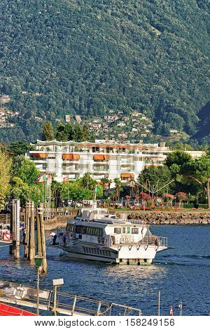 Passenger Ship In Ascona In Ticino Switzerland