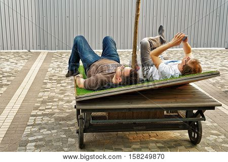People Relaxing In Kowloon In Hong Kong