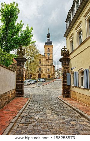 St Jakob Church In City Center Of Bamberg In Germany