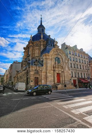Temple Du Marais In Paris In France