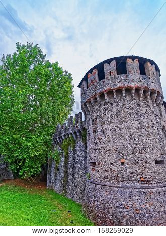 Visconteo Castle At City Center In Locarno Of Ticino Switzerland