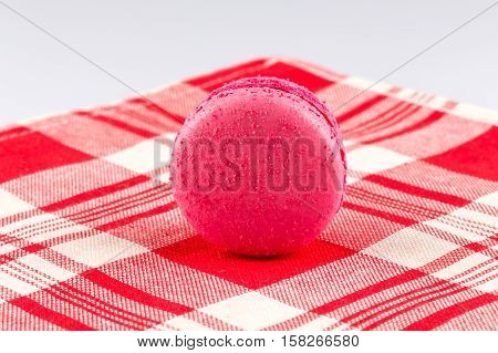 Colorful Macaroon On Tablecloth