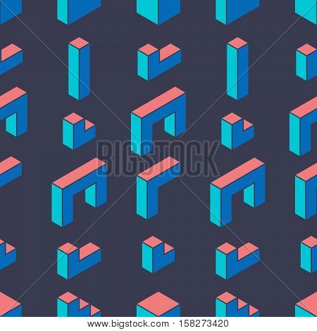 Seamless Geometric Pattern On A Dark Background.