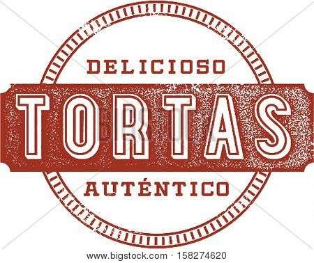 Vintage Mexican Torta Menu Stamp Design