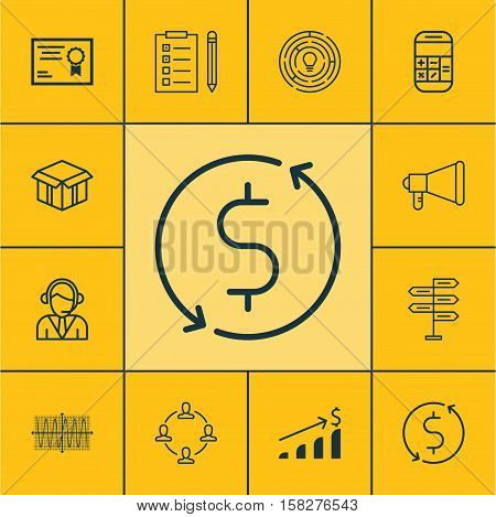 Set Of 12 Universal Editable Icons. Can Be Used For Web, Mobile And App Design. Includes Icons Such