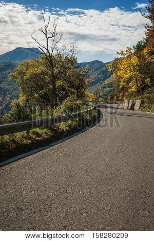 Scenic Mountain Autumn Landscape Near  Village Langadia, Peloponnese, Greece
