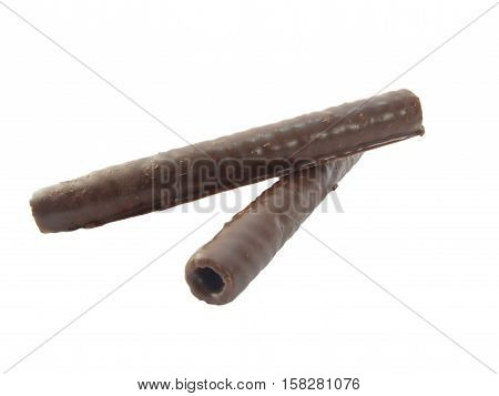 Chocolate stick isolated on a white background