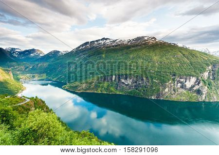 View On Geirangerfjord From Flydasjuvet Viewpoint Norway