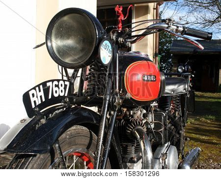 Ariel 500cc Red Hunter Motorcycle. Photographed at Coleford Carnival of Transport, England. 11th April 2009.