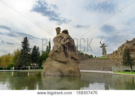 Standing To The Death Square. Memorial Complex Mamayev Kurgan In Volgograd