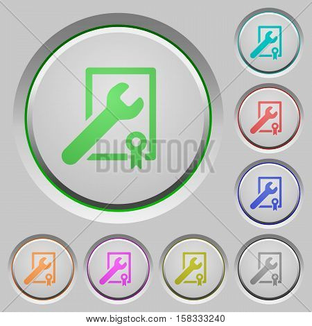 Award winning support color icons on sunk push buttons