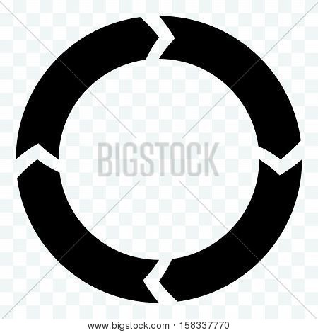 Segmented Circle Arrow. Circular Arrow Icon. Process, Progres, Rotation Icon.