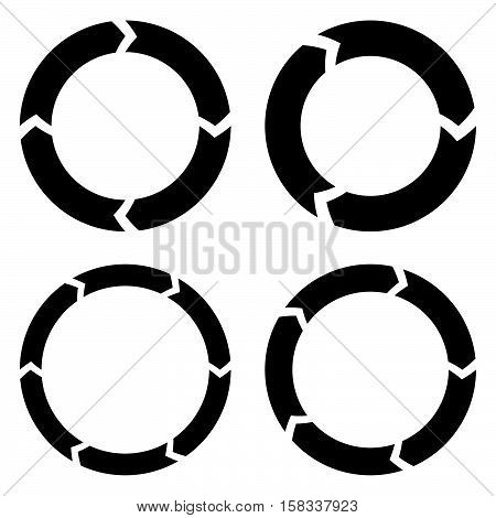 Segmented Circle Arrow. Circular Arrow Icon. Process, Progres, Rotation Icon.