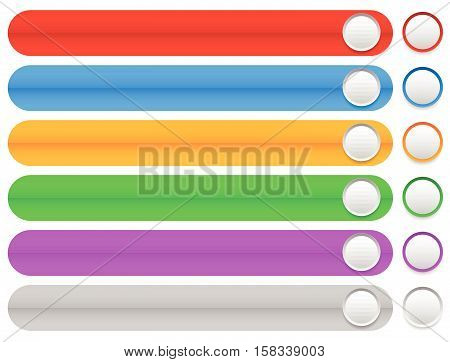 Colorful Horizontal, Long Buttons, Banners With Rounded Corners