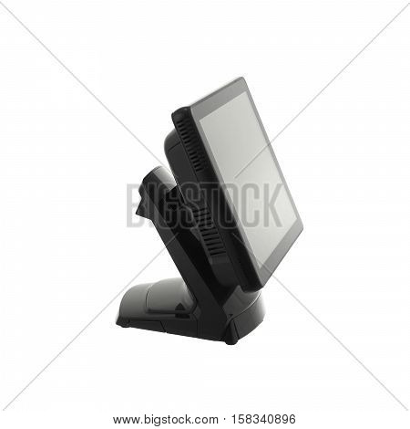 Point Of Sale System with Screen Monitor On White Background