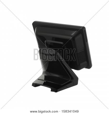 Point Of Sale System with Screen Monitor On White Background