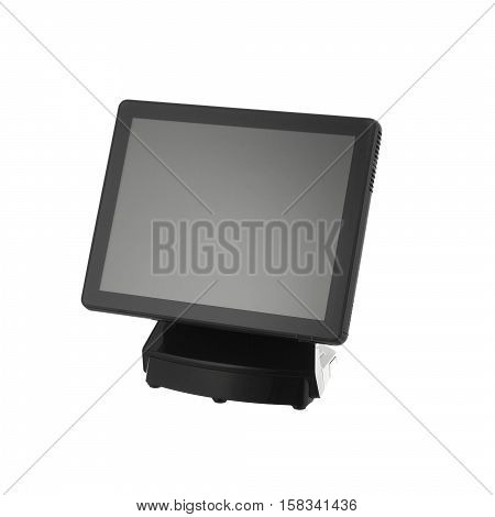 Point Of Sale System with Screen Monitor On White Background
