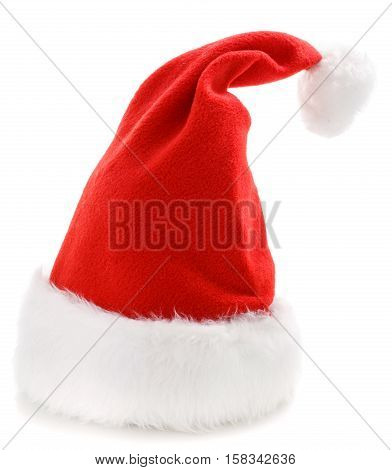 Santa Claus red hat isolated on white background.Christmas decoration