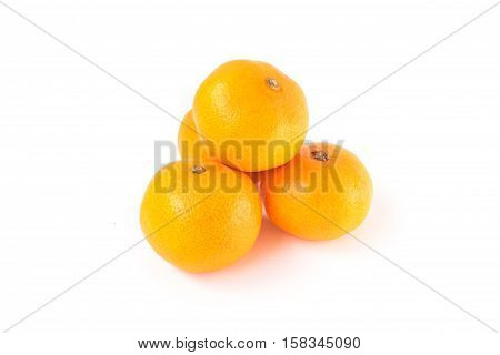 Closeup flesh orange fruit on white background fruit for healthy care with high vitamin c