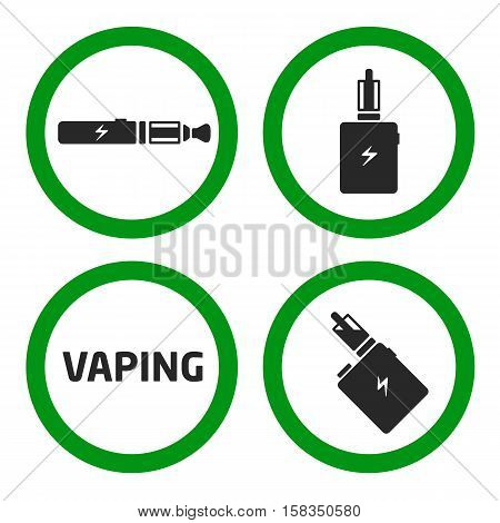 super vector flat coollection set vaping icons