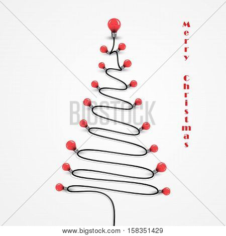 Colorful light bulbs and Christmas tree symbol .Merry christmas abstract background.Design for Christmas postcard Merry Christmas iconlogo or Merry Christmas background.Vector illustration