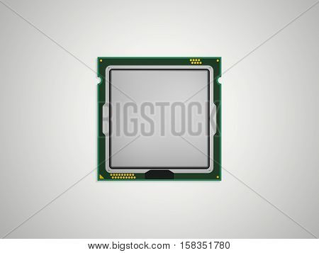 Сentral processing unit (CPU). 3d render. Digital illustration