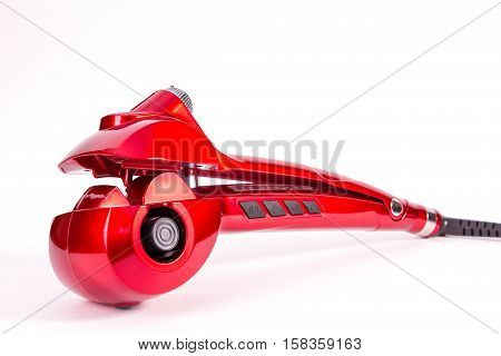 Human, Women, Isolated,hair Curlers, Red, Holding, Tool, Beauty, Long, Hair, Dryer, Beautiful, Work,