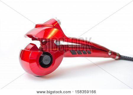 Human, Women, Isolated,hair Curlers, Red, Holding, Tool, Beauty, Long, Hair, Dryer, Beautiful, Work,