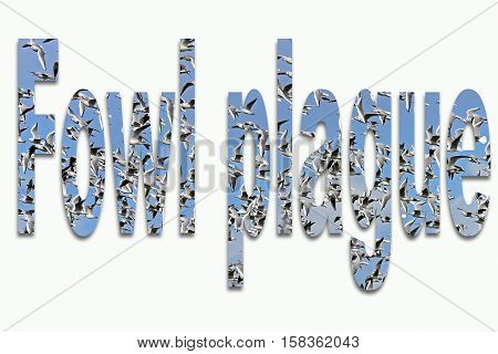 Bird influenza H5N1-birds and geese in writing inserted