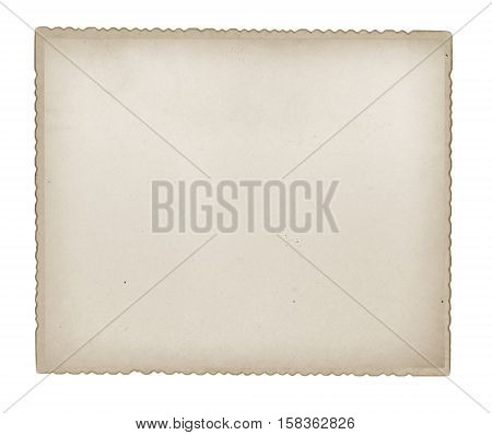 Old aper sheet or card isolated on white.
