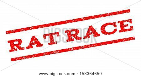 Rat Race watermark stamp. Text caption between parallel lines with grunge design style. Rubber seal stamp with dust texture. Vector red color ink imprint on a white background.