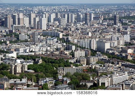 The City Skyline At Daytime. Paris, France. Taken From The Tour Montparnasse