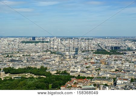 The City Skyline At Daytime. Paris, France. Taken From The Tour Montparnasse