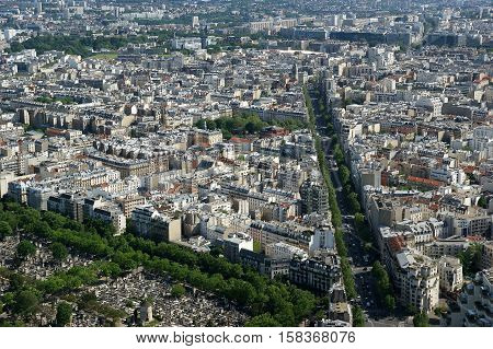 The City Skyline At Daytime. Paris, France. Taken From The Tour Montparnasse