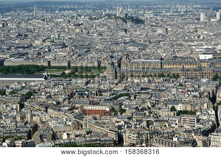 The City Skyline At Daytime. Paris, France. Taken From The Tour Montparnasse