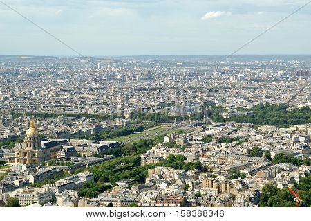 The City Skyline At Daytime. Paris, France. Taken From The Tour Montparnasse