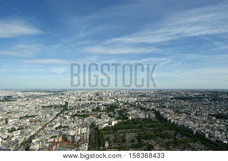 The City Skyline At Daytime. Paris, France. Taken From The Tour Montparnasse