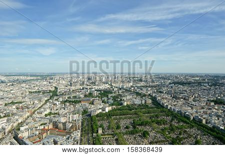 The City Skyline At Daytime. Paris, France. Taken From The Tour Montparnasse