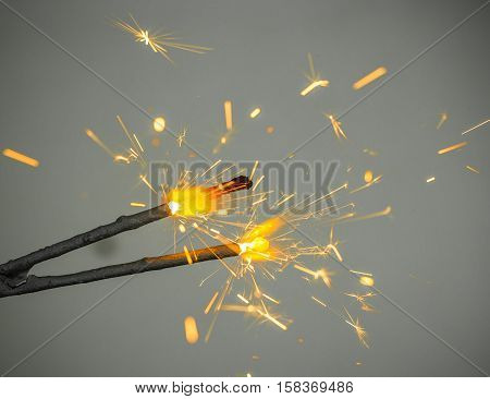 Sparklers holiday concept isolated on dark background