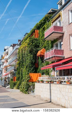 Facade on the Rhine promenade in Emmerich am Niederrhein Germany