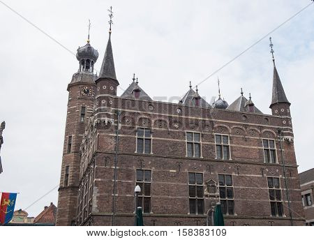 Historic town hall with towers in Venlo Holland