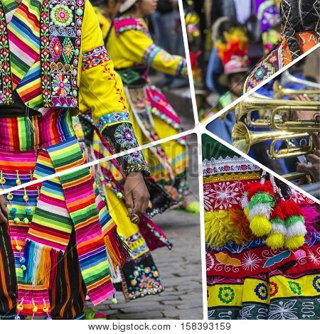 Collage Of Peru Traditional Culture Images - Travel Background (my Photos)