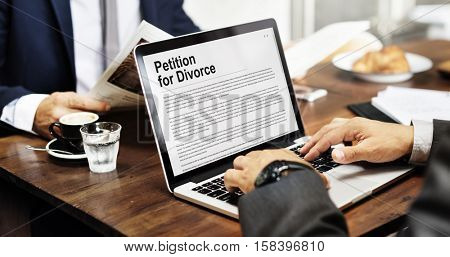 Petition Divorce Arguing Conflict Despair Breakup Concept
