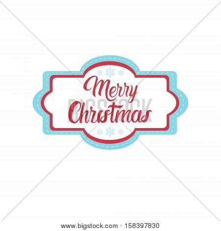 Happy New Year Merry Christmas Greeting Card Decoration Laber Web Icon Flat Vector Illustration