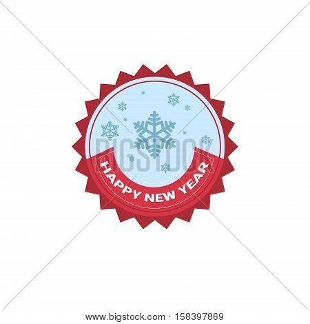 Happy New Year Merry Christmas Greeting Card Decoration Laber Web Icon Flat Vector Illustration